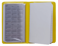 yellow heat sealed vinyl waterproof tally book with clear inserts
